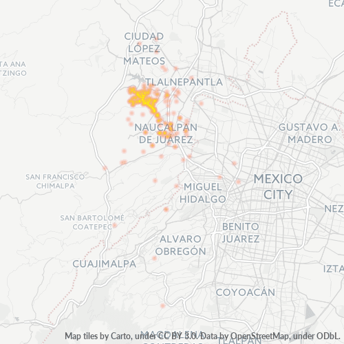 53120 Mapa de calor de densidad empresarial