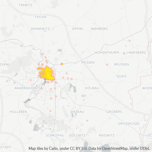 Heatmap für plz 06108