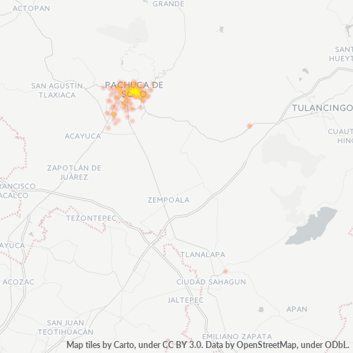 42090 Mapa de calor de densidad empresarial