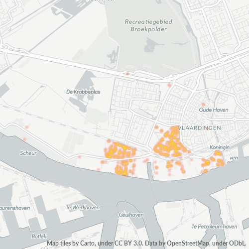 Heatmap voor postcode 3133