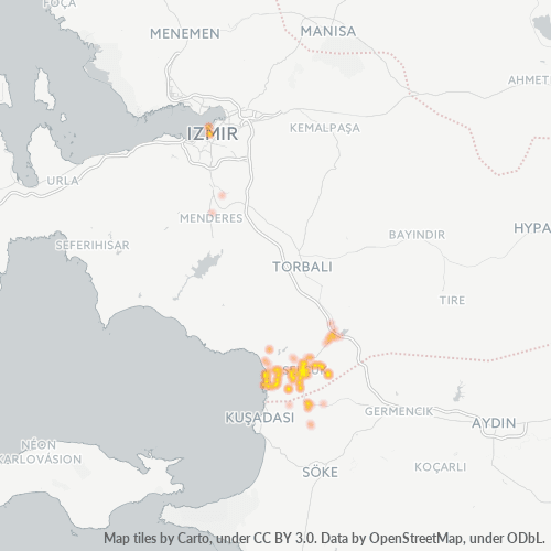 posta kodu 35920 için yoğunluk haritası