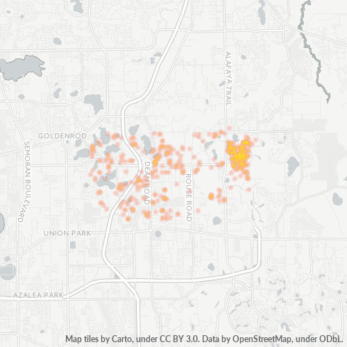 32816 Business Density Heatmap