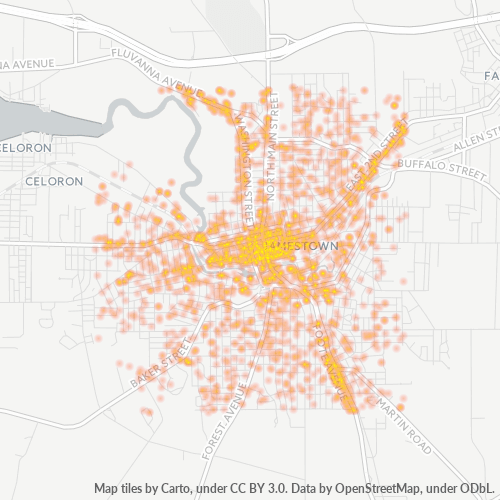 14701 Business Density Heatmap