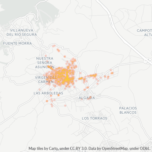 Mapa de calor para código postal 30600