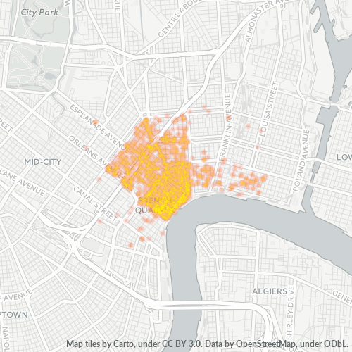 70116 Business Density Heatmap