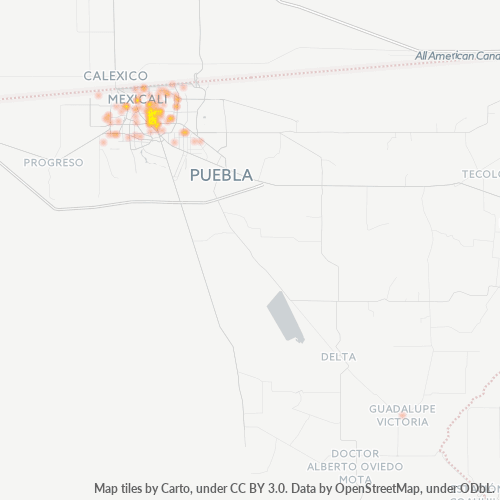 21280 Mapa de calor de densidad empresarial