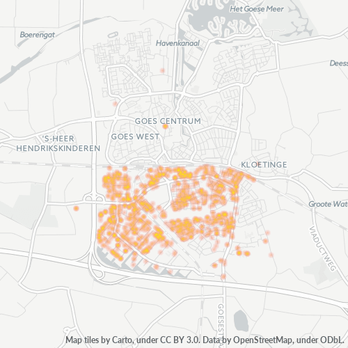 Heatmap voor postcode 4462