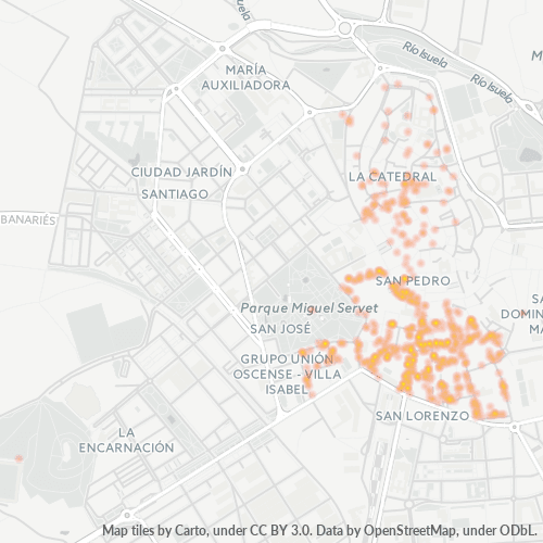 Mapa de calor para código postal 22002