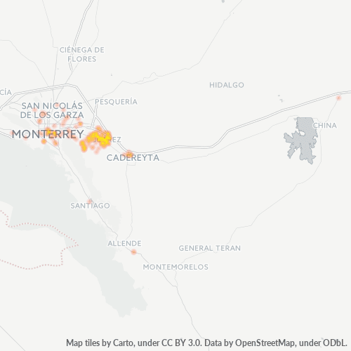 67250 Mapa de calor de densidad empresarial