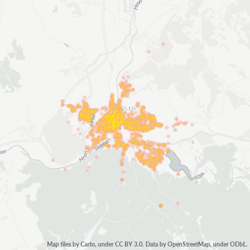 960 01 Teplotná mapa obchodnej hustoty