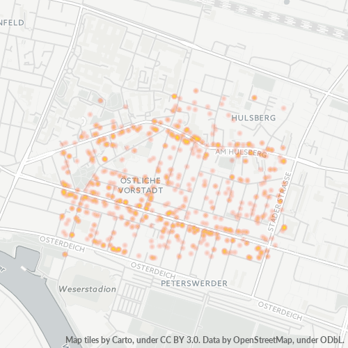 28205 Standortdichte-Heatmap