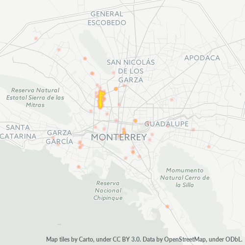 64190 Mapa de calor de densidad empresarial