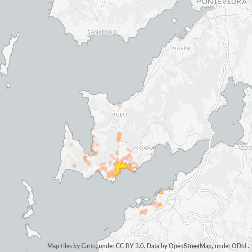Mapa de calor para código postal 36940