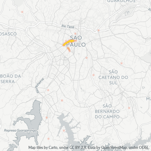01301-000 Mapa de calor de densidad empresarial