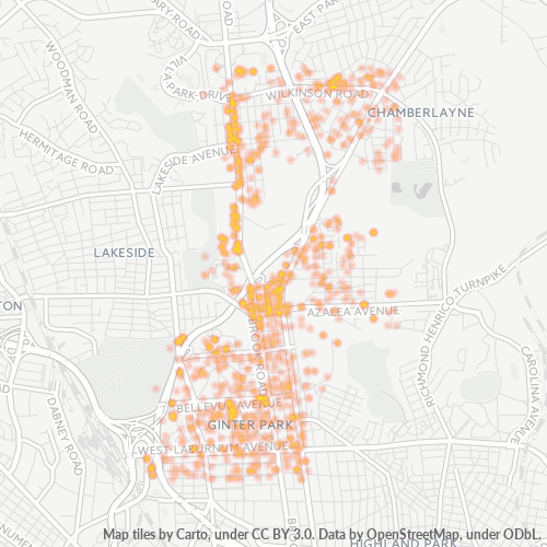 23227 Business Density Heatmap