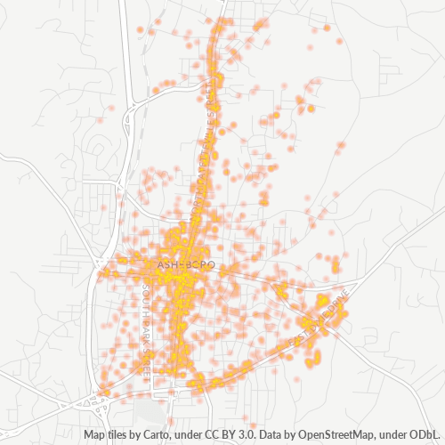27203 Business Density Heatmap