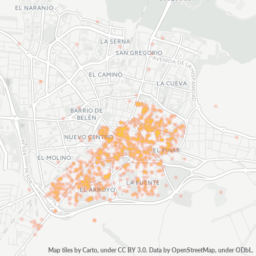 Mapa de calor para código postal 28944