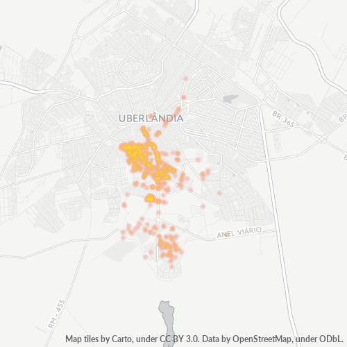 38411-000 Mapa de calor de densidad empresarial