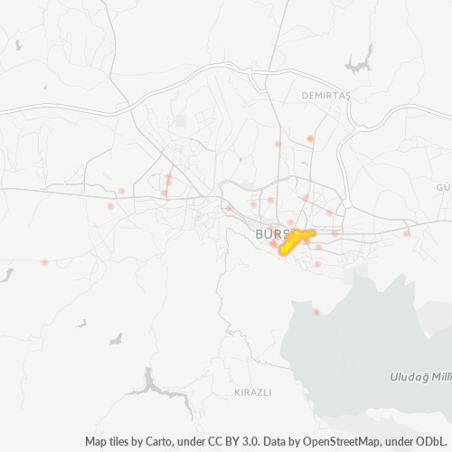 posta kodu 16230 için yoğunluk haritası