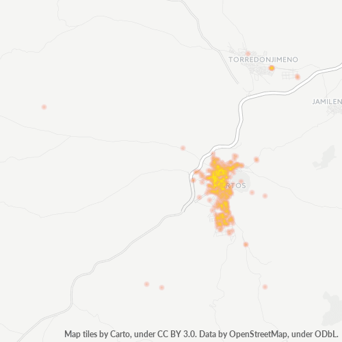 Mapa de calor para código postal 23600