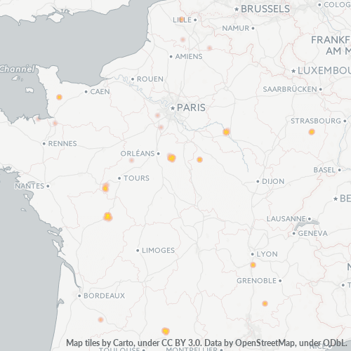 Carte de chaleur pour code postal 97470