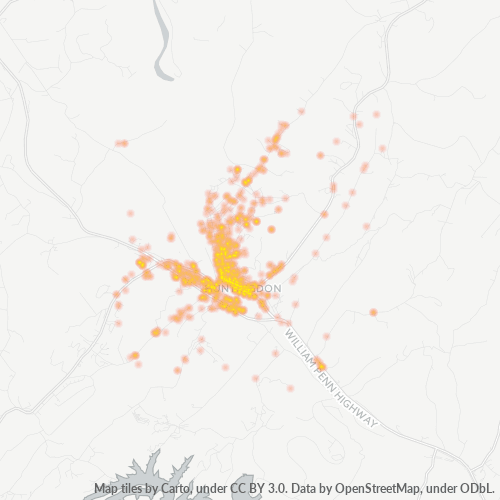 16652 Business Density Heatmap
