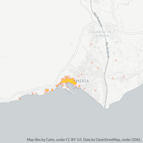 Mapa de calor para código postal 04002