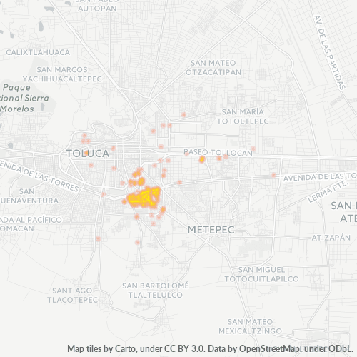 50190 Mapa de calor de densidad empresarial