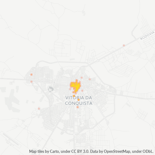 45015-000 Mapa de calor de densidad empresarial