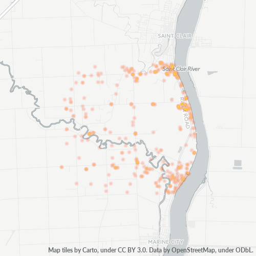 48054 Business Density Heatmap
