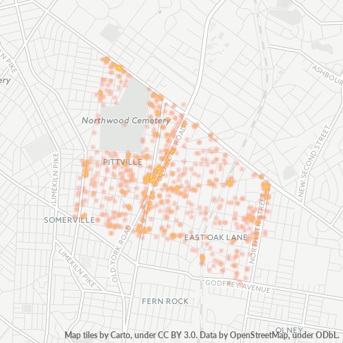 19126 Business Density Heatmap
