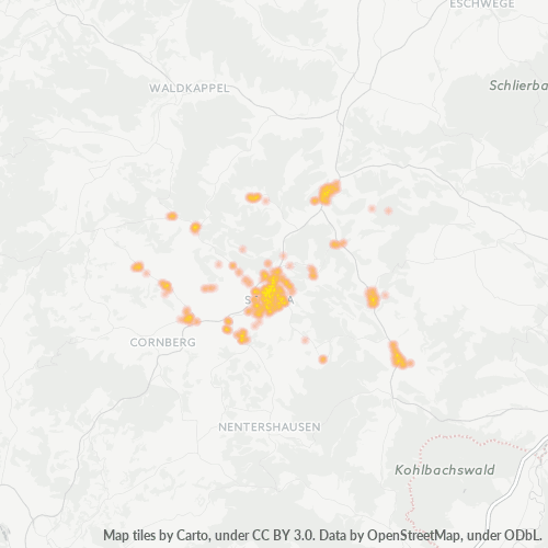 Heatmap für plz 36205