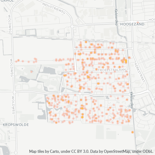Heatmap voor postcode 9602