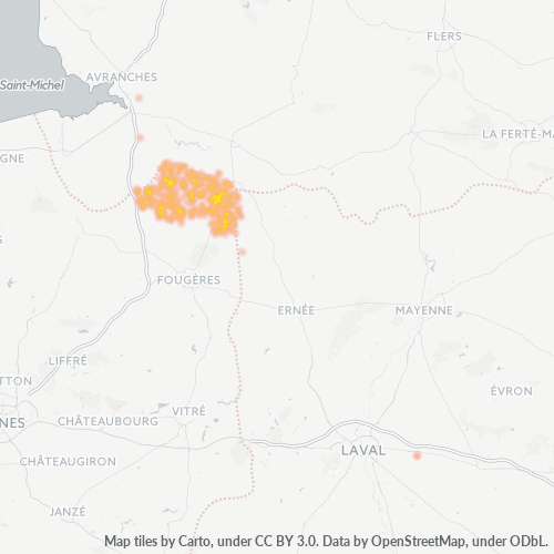 Carte de chaleur pour code postal 35420
