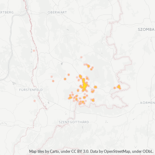 Heatmap für postleitzahl 7540