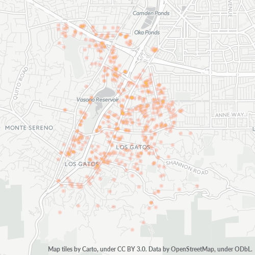 95031 Business Density Heatmap