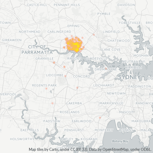 2114 Business Density Heatmap