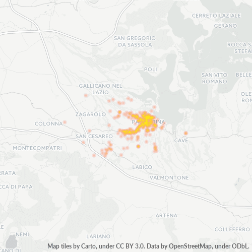 Mappa di calore per cap 00036