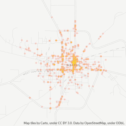 71671 Business Density Heatmap