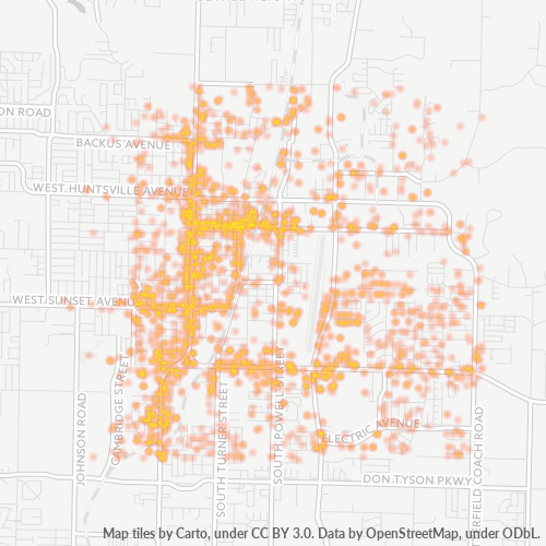 72764 Business Density Heatmap