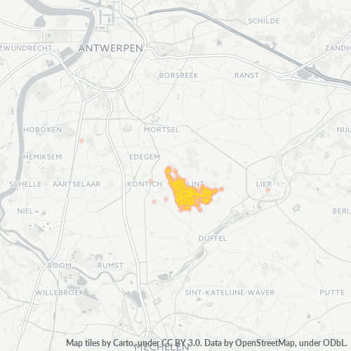 Heatmap voor postcode 2547
