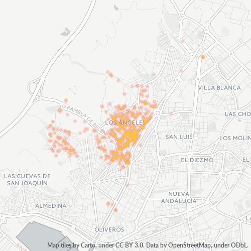 Mapa de calor para código postal 04008
