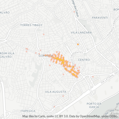07020-000 Mapa de calor de densidad empresarial