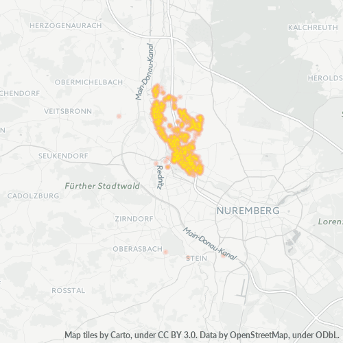 Heatmap für plz 90765