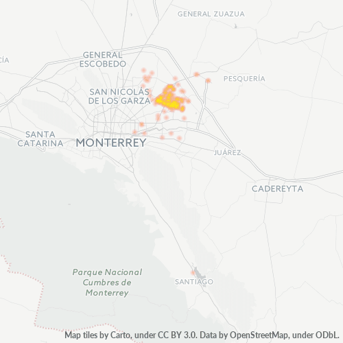 66633 Mapa de calor de densidad empresarial