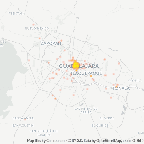 44450 Mapa de calor de densidad empresarial