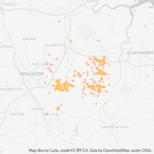 DN9 Business Density Heatmap