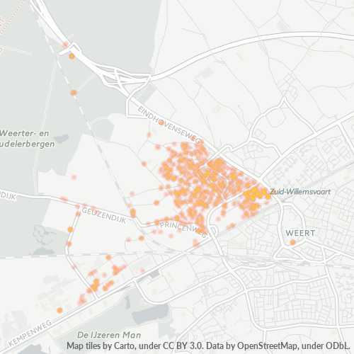 Heatmap voor postcode 6002