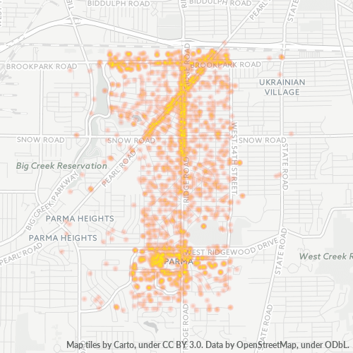 44129 Business Density Heatmap