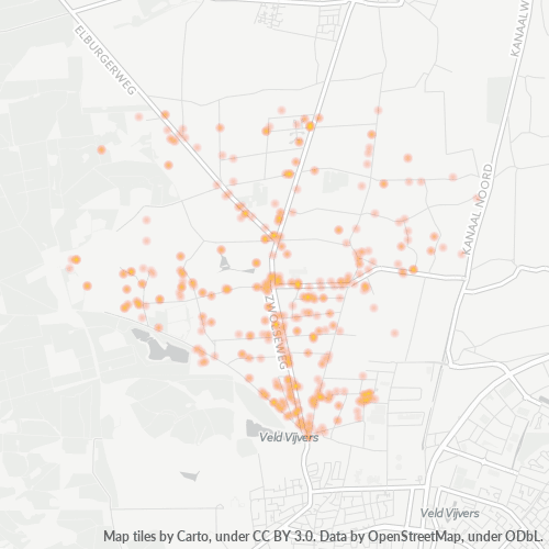 Heatmap voor postcode 7345